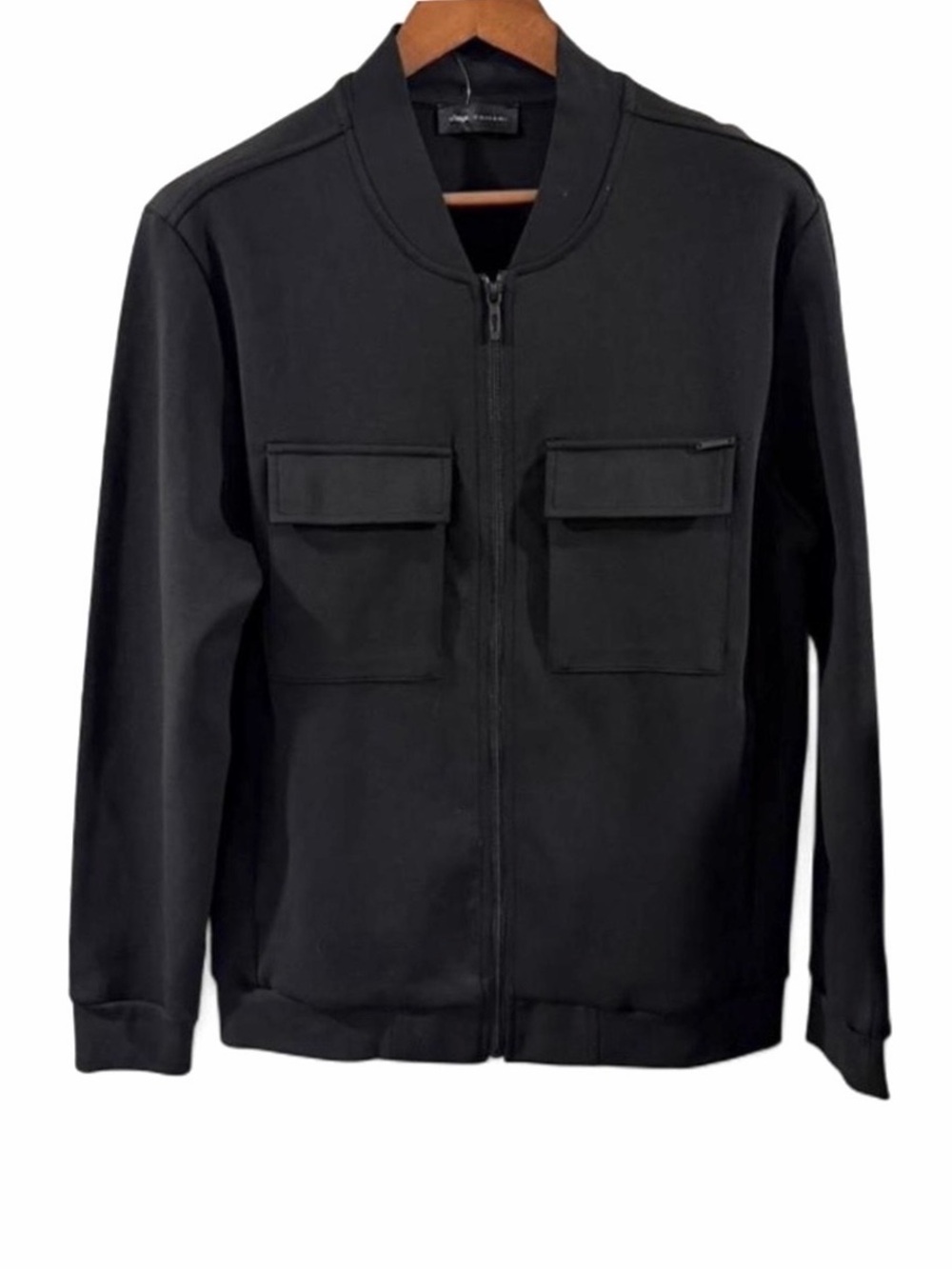 Elie Tahari Black Military-Style Bomber Varsity Utility Jacket Size Men’s Medium